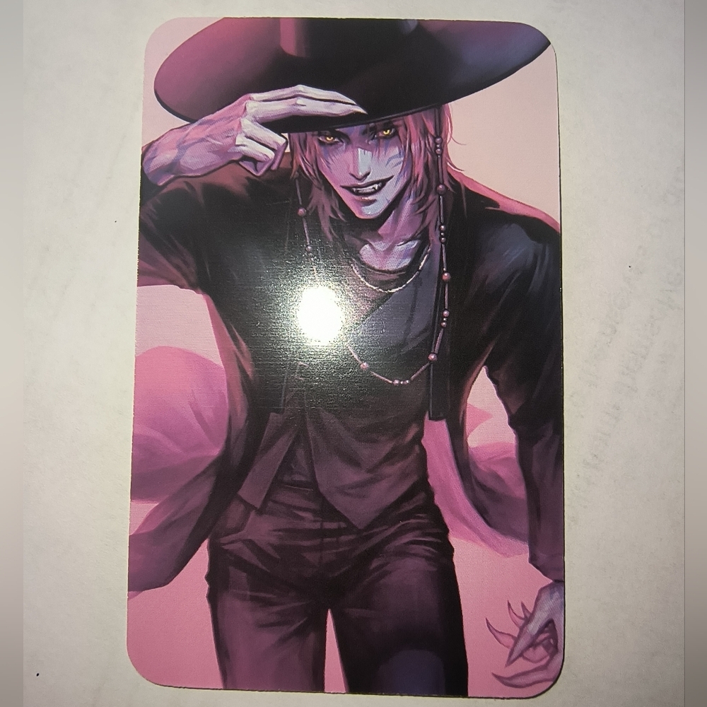 Stylish Anime Character Art Card - Pink & Purple Palette Kpop Demon Hunters